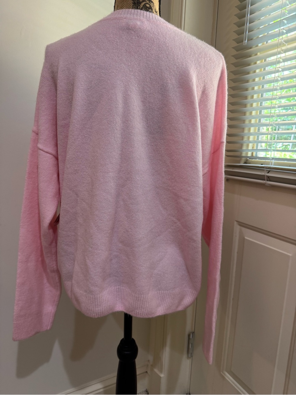 Pink Rhinestone Bow faux Cashmere ySweater size XL - Picture 2 of 10